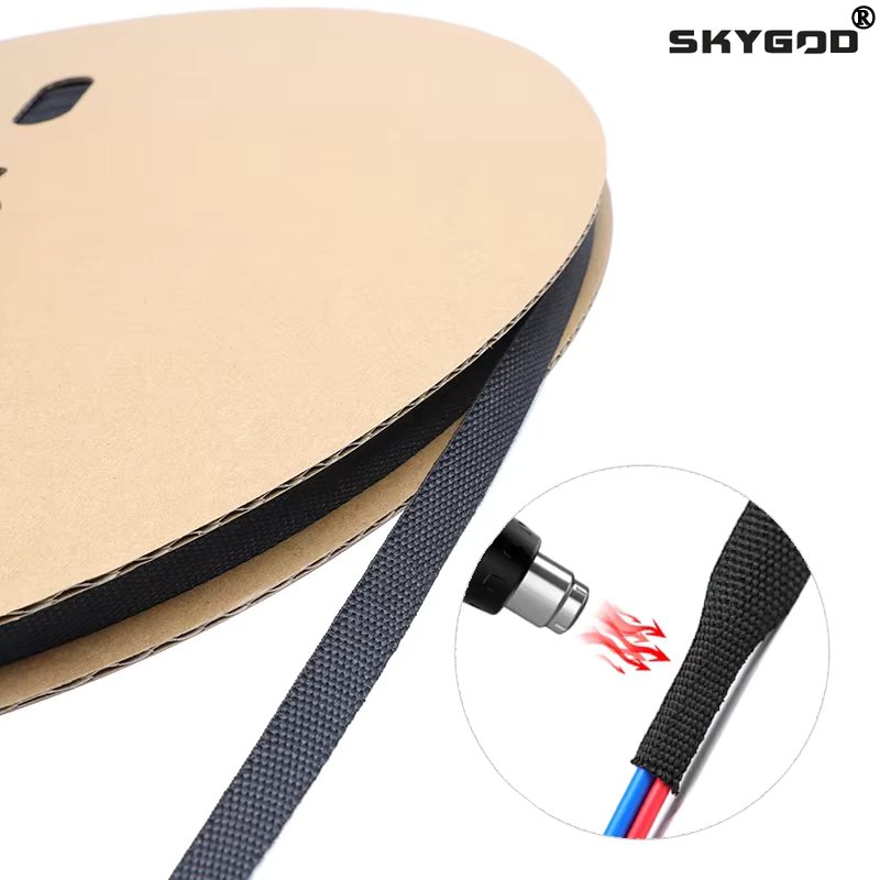 1~50m Braided Cable Sleeve Heat Shrink Tube PET Insulation Flam Retardant Shrinkable Wrap Sheath Wire Protection Cable Organizer