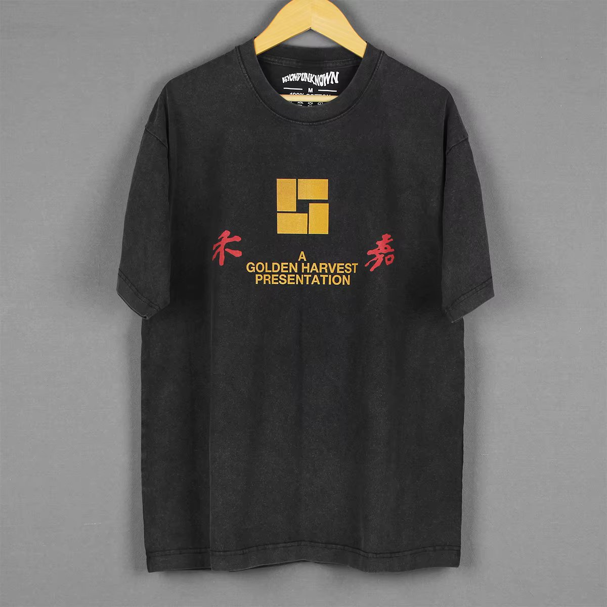 Golden Harvest T-Shirt Film  Shaw Brothers HK Chinese Moive Film Black White Cotton Washed Men's Clothing Short Sleeve Tee