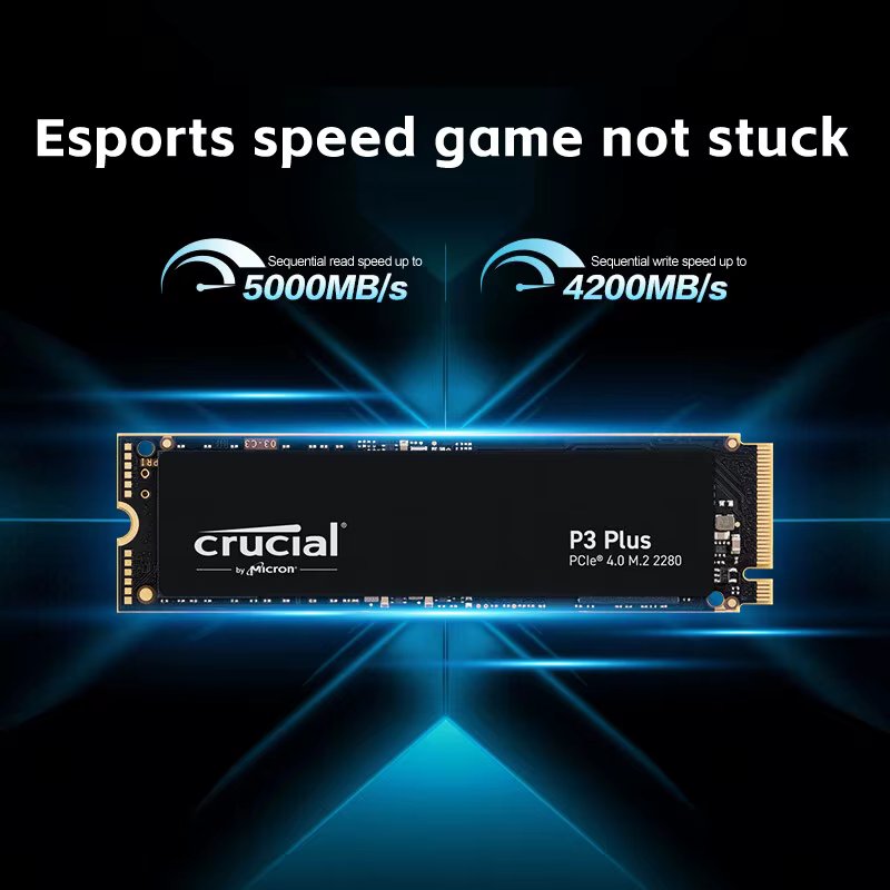Crucial P3 Plus 1TB PCIe Gen4x4 3D NAND NVMe M.2 SSD 500GB 1TB 2TB, up to 5000MB/s（OEM package）