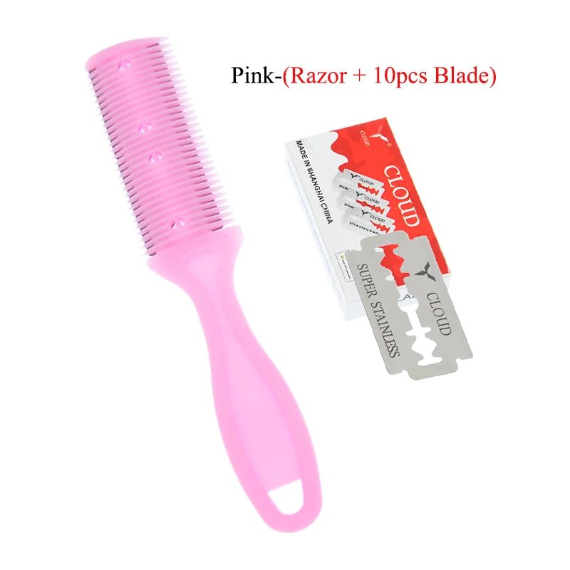 Professional Double-Sided Hair Razor Comb with Blade Hair Cutting Thinning Comb Men Women Hair Trimmer Salon Styling Tool C0009A