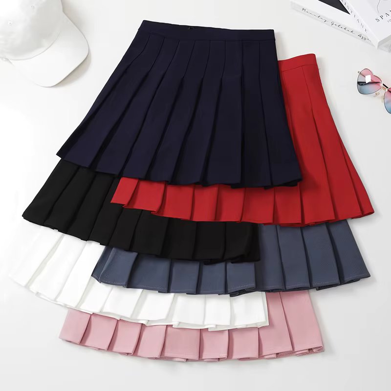 Women's Skirt Pleated Korean Style Summer Woman 2022 Fashion Clothing Pink Elastic High Waist Short White Mini Skirt For Girls