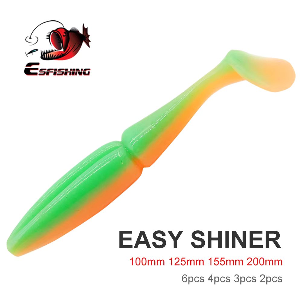 ESFISHING Fishing Lure 100mm125mm155mm 200mm Easy Shiner Quality Pesca Silicone Bait Wobblers Bass Leurre Souple Soft Lure
