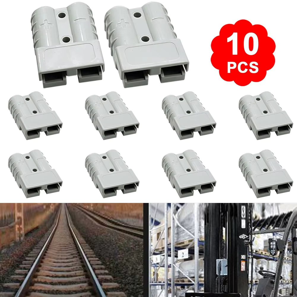 10pcs For Anderson Style Plug Connectors Kit 50 AMP 6AWG 12-24V DC Power Tool 600V 48x37mmx16mm Straight Plug Connector