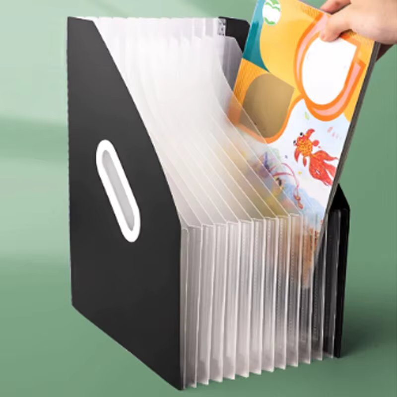 1pc Vertical Portable Folder, Expandable Organ Bag, Multi-layer Student Specific Paper Organizer, Office Files Available