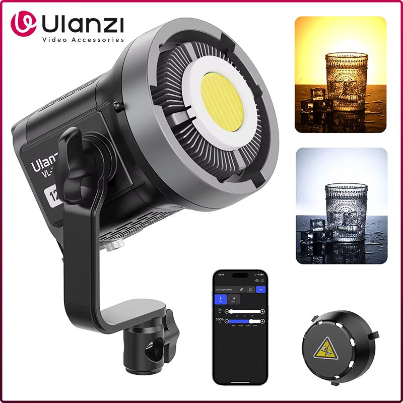 Ulanzi VL-120Bi VL-120C 120W V-Mount COB Video Light Wireless APP Control 2700K-6500K CRI＞95 for Video Videography Photography