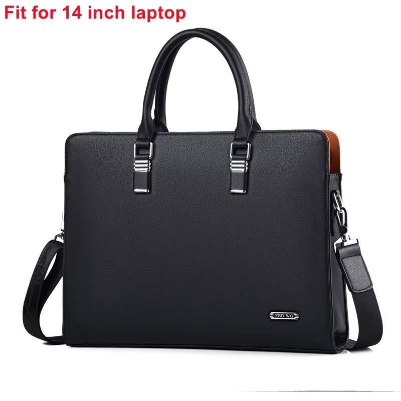 MOTAORA High Quality Leather Men Shoulder Bags Male Handbags For Macbook HP DELL 14 15.6 Inch Laptop Work Bag Business Briefcase
