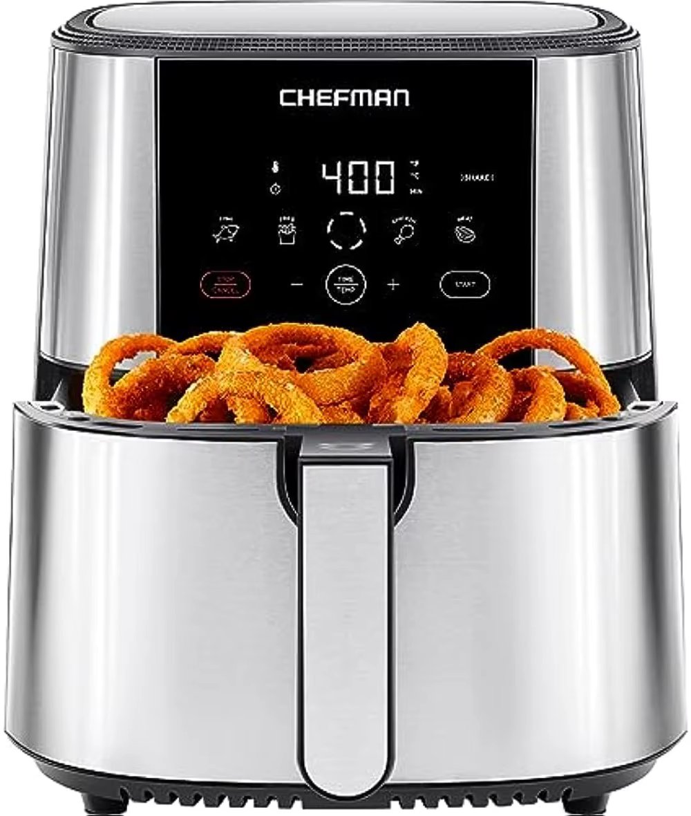 TurboFry® Touch Air Fryer, XL 8-Qt Family Size, One-Touch Digital Control Presets, French Fries, Chicken, Meat, Fish