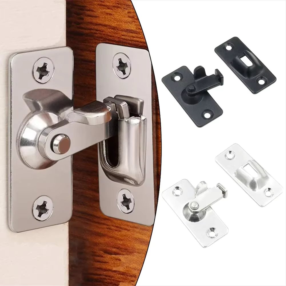 Door Lock Buckles 90 Degree Buckle Right Angle Hook Lock Bolts Stainless Steel For Sliding Door Casement Sheds Hardware