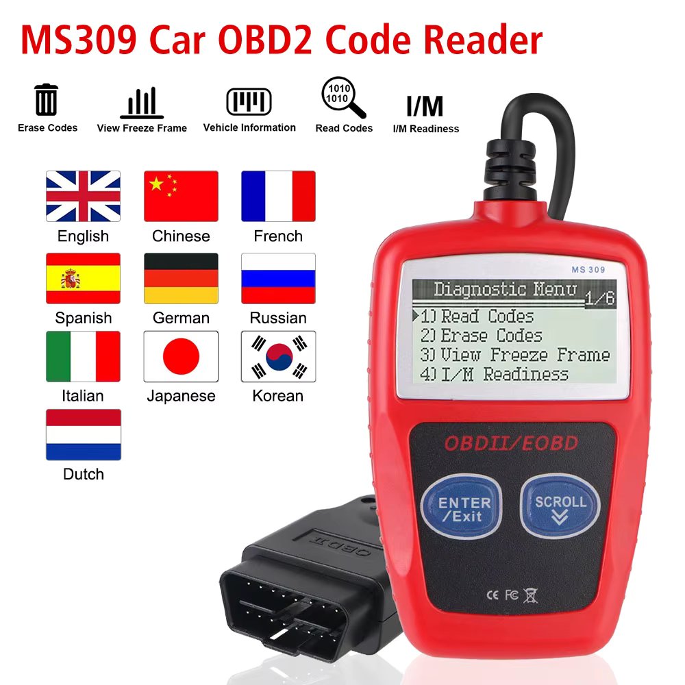 Car Diagnostic Tools OBD2 Code Reader Digital Display OBD 2 Scanner Multi Functional Fault Code Clear 16 Pin Universal Version