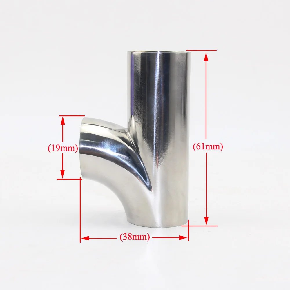 19-89mm Pipe OD Butt Welding Y-Shaped Elbow 3 Way SUS 304 Stainless Sanitary Fitting Spliter Homebrew Beer Wine