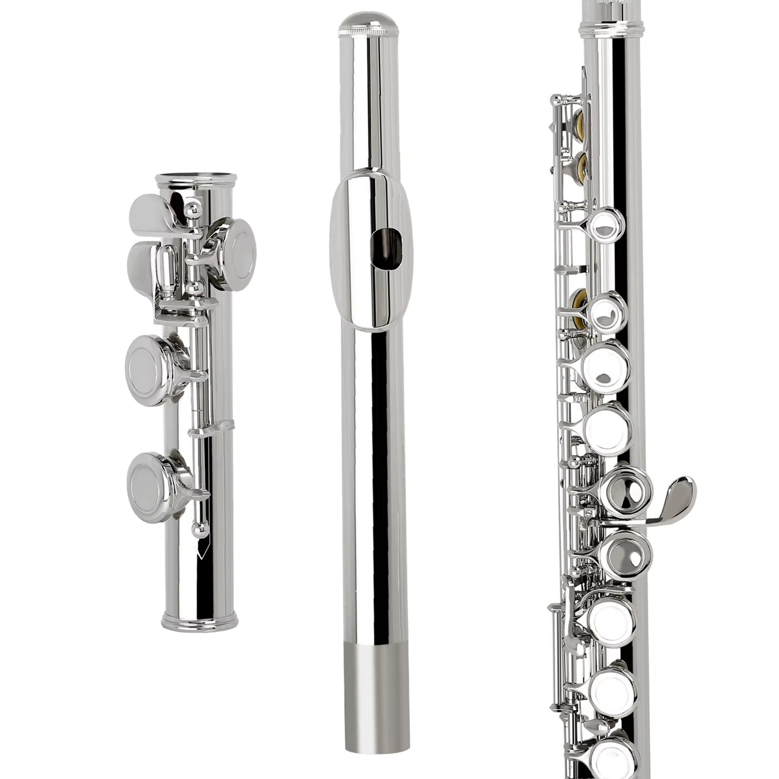 Western Concert Flute Cupronickel Nicke Plated 16 Holes C Key Woodwind Instrument Stick Gloves Mini Screwdriver Padded Case