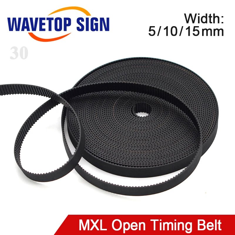 WaveTopSign MXL Open-Ended Timing Belt Width 5 10 15mm Transmission Rubber Belts For CO2 Laser Engraving Cutting Machine