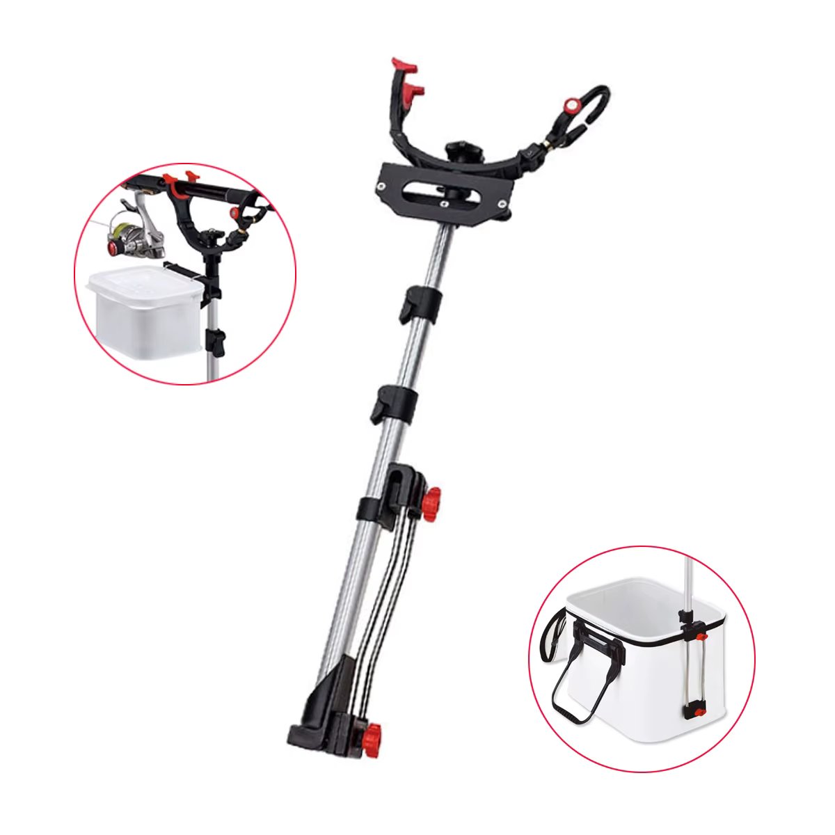 Aluminum alloy Thickened Telescopic Fishing Rod Bracket Fishing Rod Fishing Support Rod Bracket Fishing Rod Holder Fishing Tool