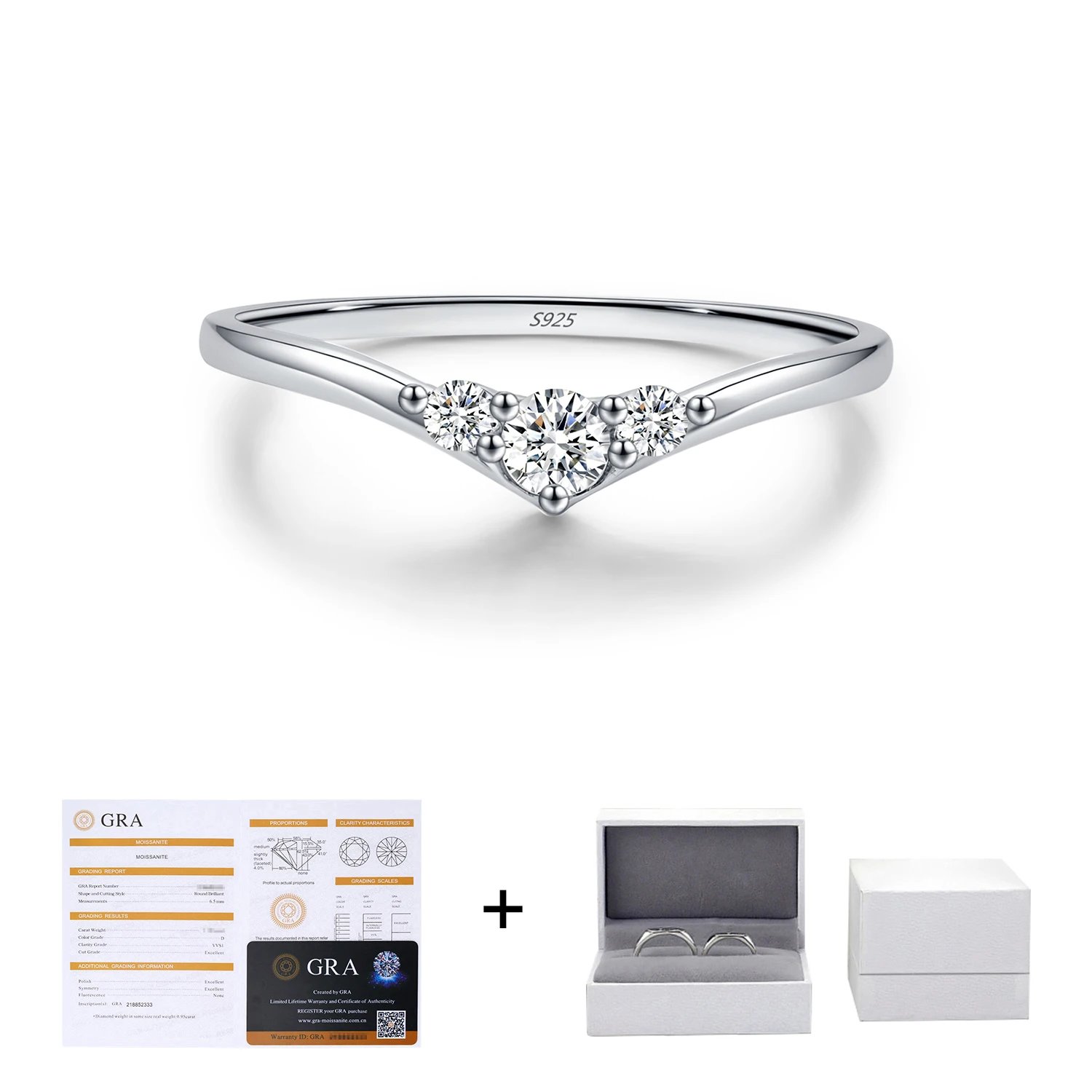YANLOK Sparkling Round Moissanite Rings 925 Sterling Silver Simple Stackable Finger Rings For Women Fine Jewelry