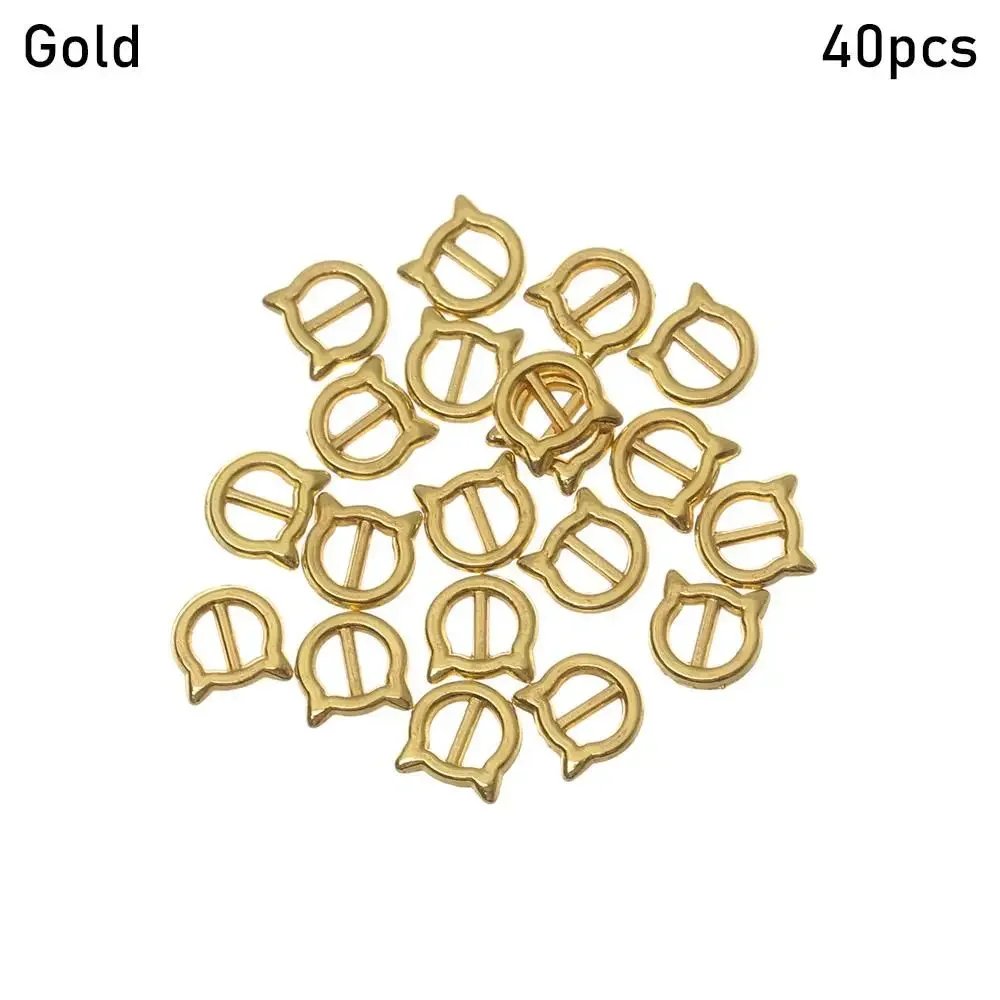 20Pcs Newest 4mm Mini Ultra-small Tri-glide Cat Style Belt Buckle Doll Bags Buckles DIY Doll Metal Buttons Shoes Accessories