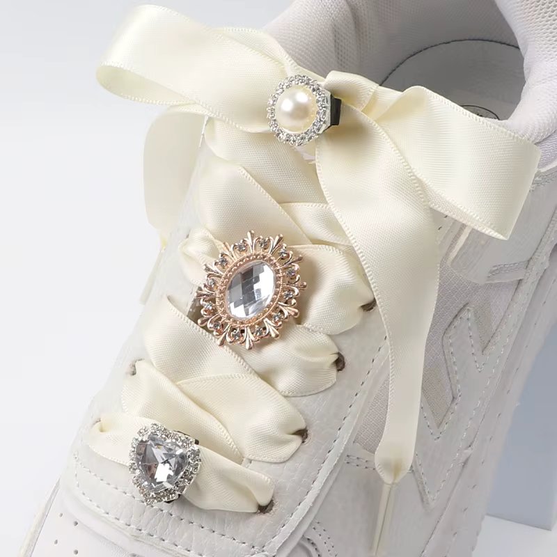 Diamond Shoelaces Decoration Shiny Rhinestones Buckle Luxurious Shoes Accessories Plastic Shoe Charms Design for Sneaker AF1 1PC