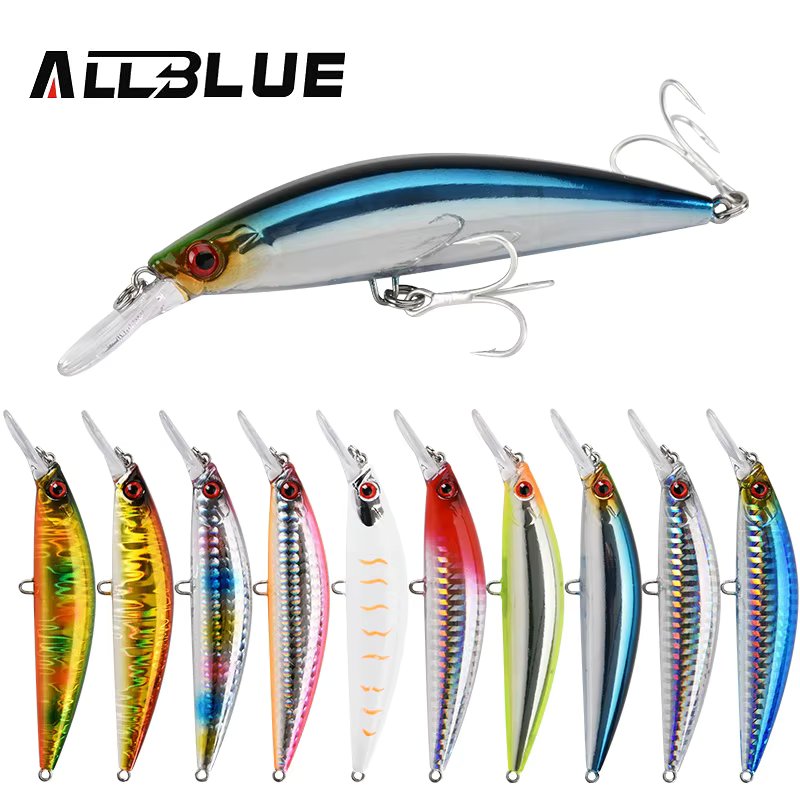ALLBLUE Heavy Weight Minnow 90mm/110mm Sinking Jerkbait Longcast Fishing Lure Saltwater Sea Bass Plastic Artificial Bait Tackle
