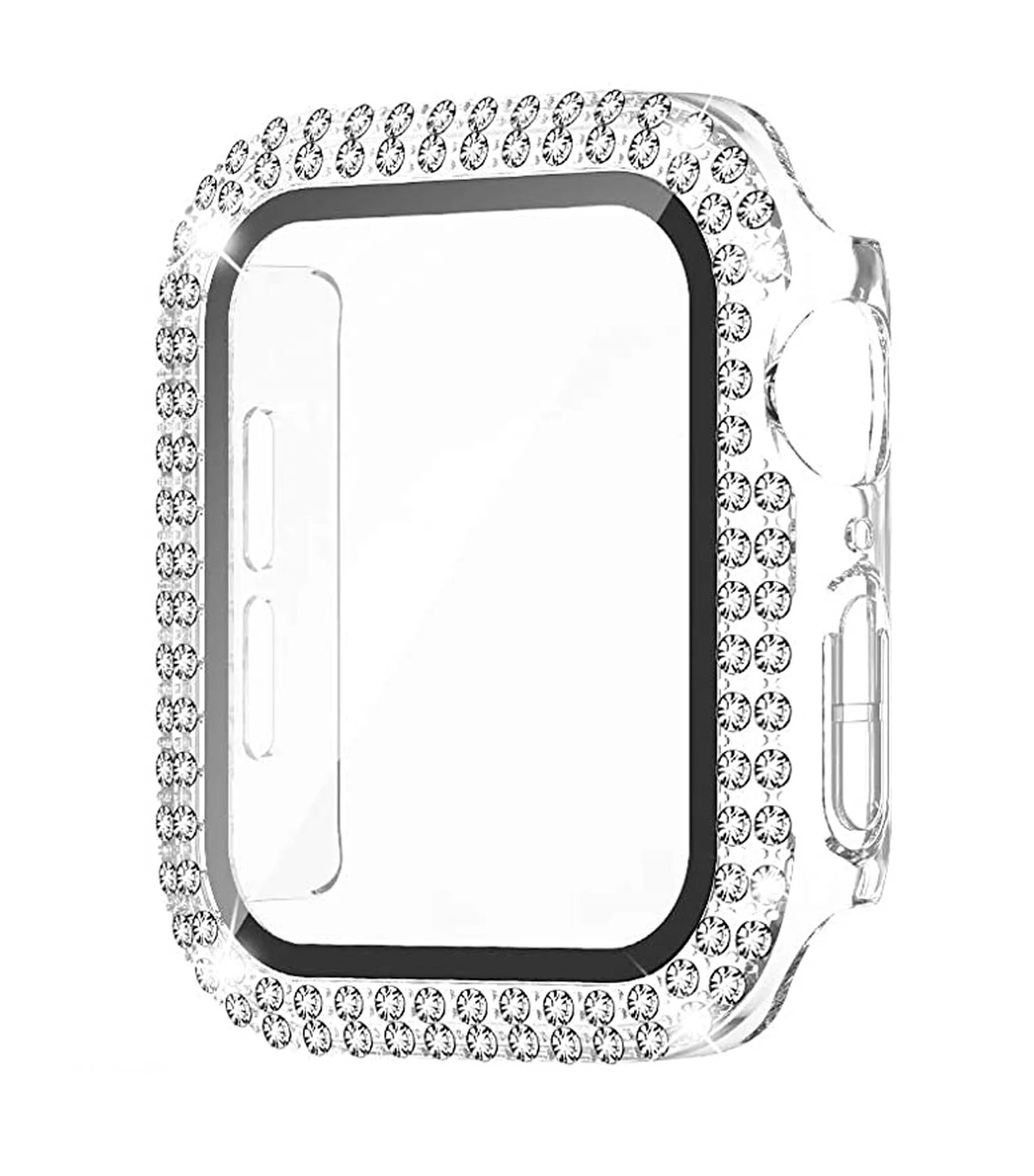 Diamond Case For Apple watch 45mm 41mm 40mm 42mm 38mm Accessories Bling Bumper Protector Cover iWatch series 3 4 5 6 7 8 se