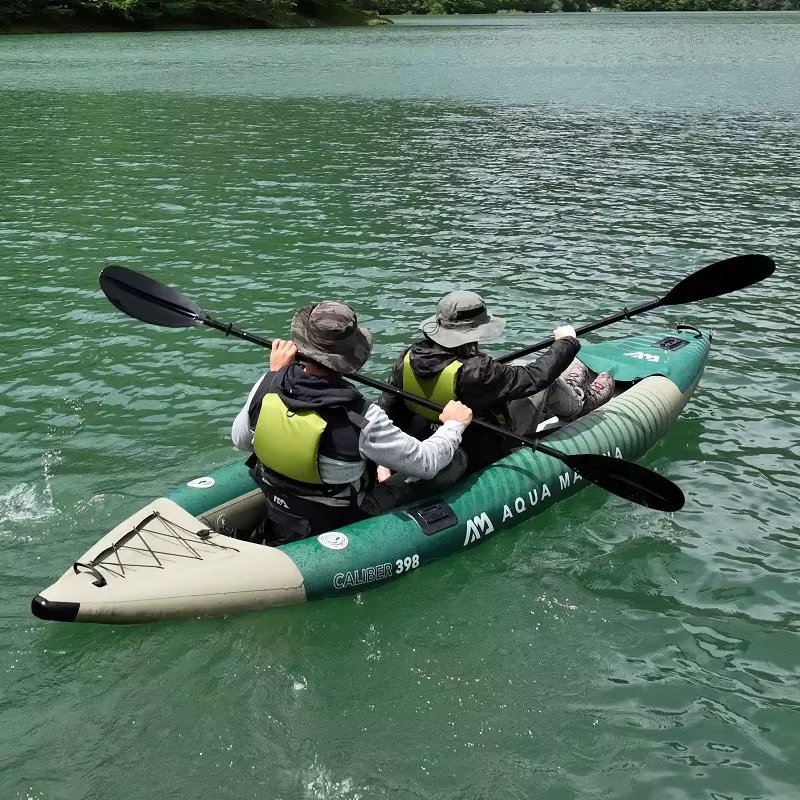 AQUA MARINA inflatable fishing boat sport kayak model CALIBER canoe pvc dinghy raft seat drop stitch floor laminated PVC