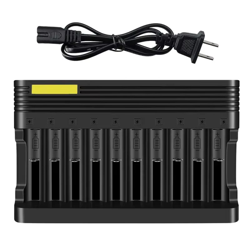 18650 Lithium Battery Charger 10 slots Universal Charger for Li-ion Rechargeable Batteries 26650 16340 18500 10440 18350 17670