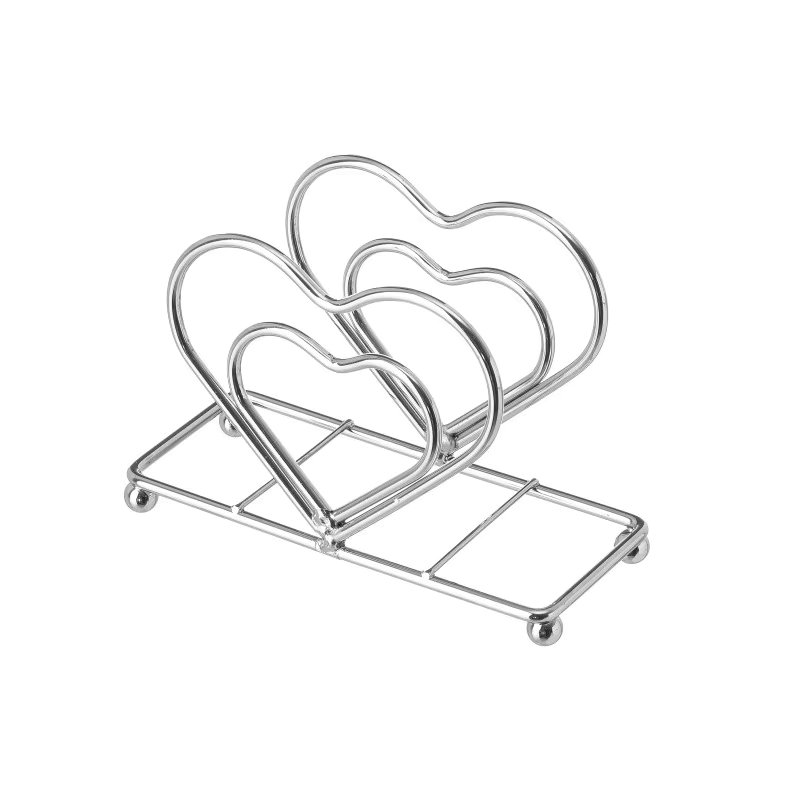 124084 heart chrome metal napkin holder kitchen accessories
