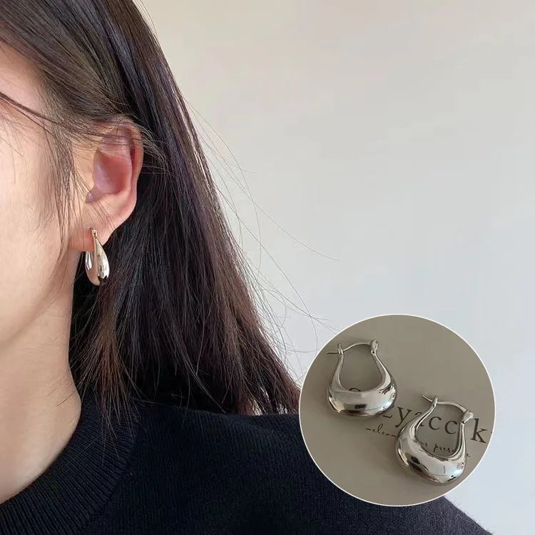 VENTFILLE 925 Sterling Silver Hoop Earrings For Women Gift  Geometric Double Layered Crossover Irregular Jewelry Dropshipping
