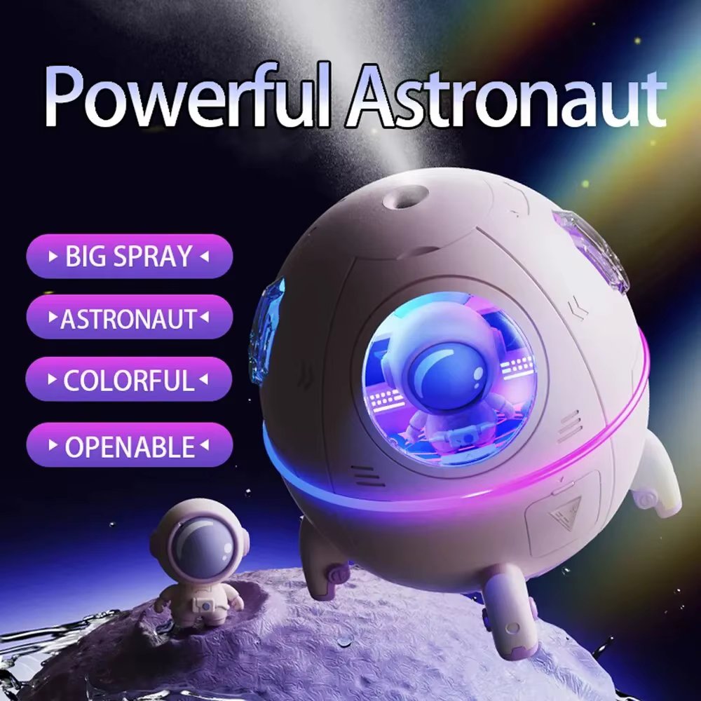 Portable Astronaut Humidifier with LED Light and Aroma Diffuser - USB Powered for Clean and Hydrated Air Cute Aesthetic Stuff