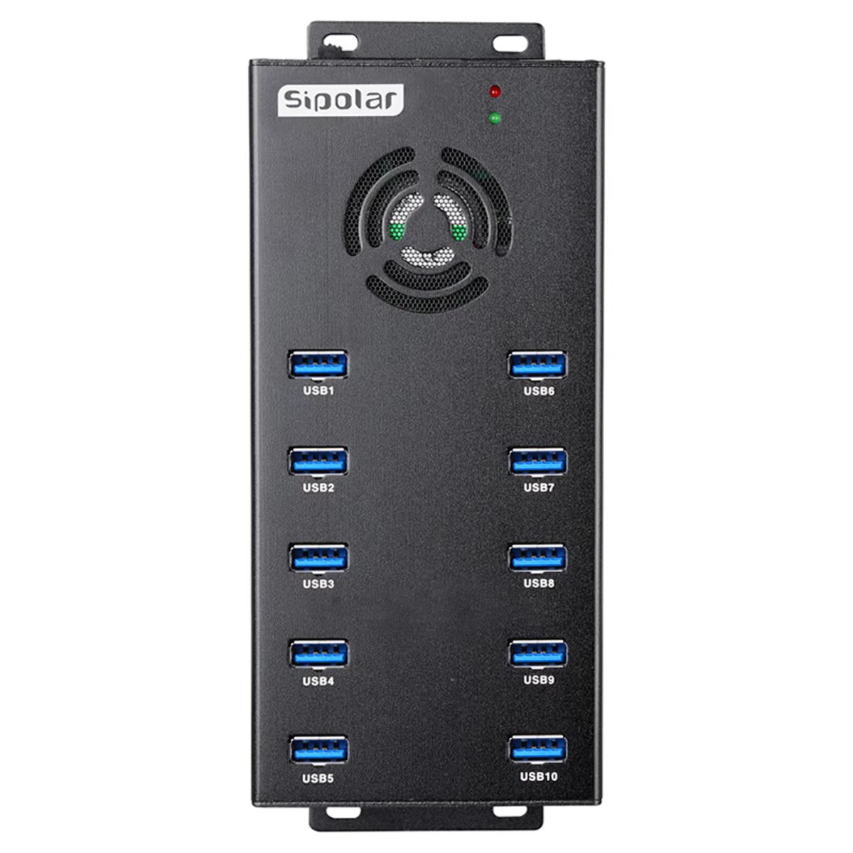 Sipolar A-423 10 Ports Industrial USB3.0 5Gbps Super Speed Data Syncs Charger Hub 2.1A Fast Charging for iPhone iPad Tablets