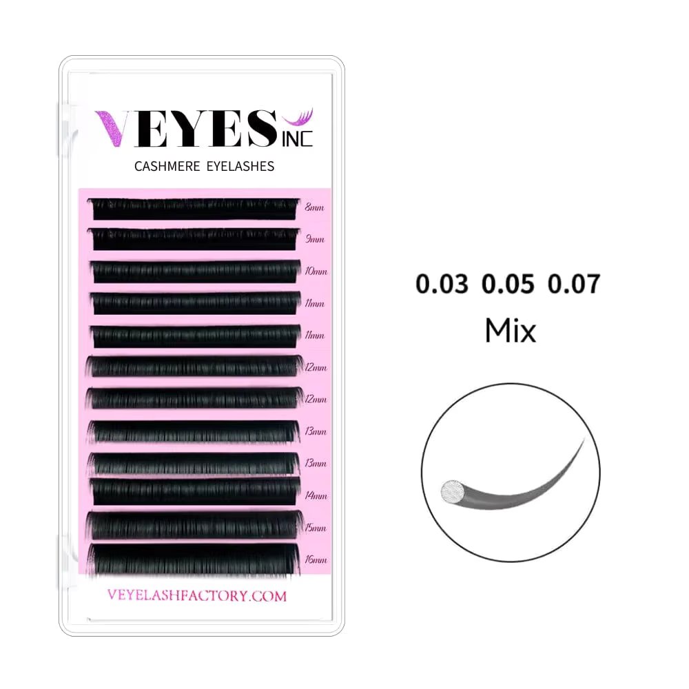 Veyes Inc Cashmere Eyelash Extensions Veyelash Faux Mink 8-16mm Mix Individual Volume Lashes Soft Natural Lash Extensions Makeup