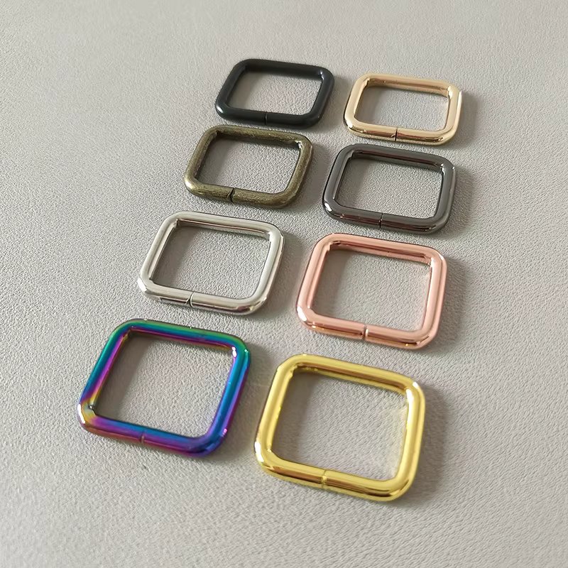 1Pcs 25mm Webbing Metal Rectangular Buckle For Bag Backpack Straps Accessory Belt Loop Ring Pet Dog Leads Leash Leather Clasps