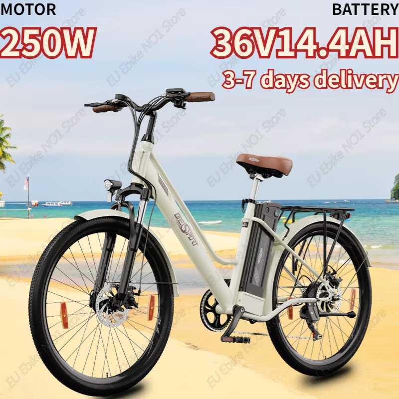 ONESPORT OT18 Electric Bike 250W Motor 36V14.4AH Lithium Battery Women's E Bike 26 Inch Adult City Commuting Electric Bicycle