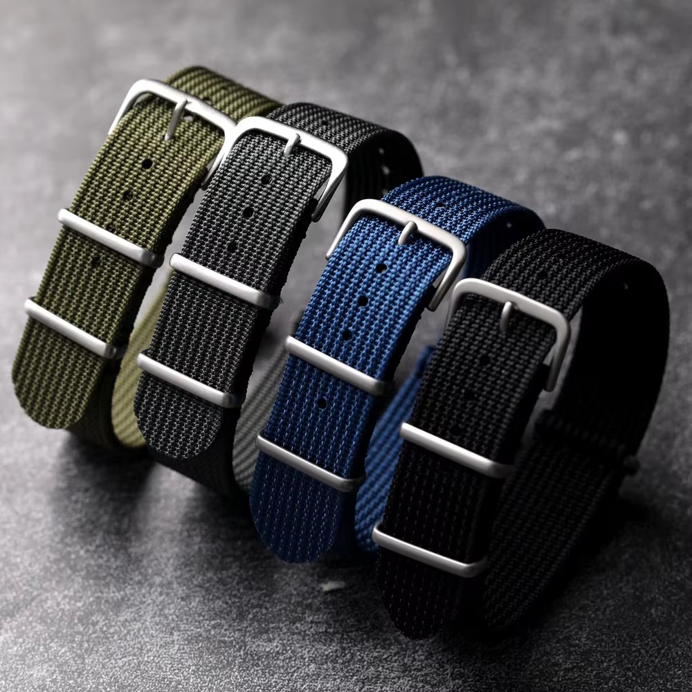 Braided Nylon Strap 20MM 22MM Black Green Grey Blue Slightly Elasticated Soft Breathable Wear-Rresistant G10 Adapte Soldier