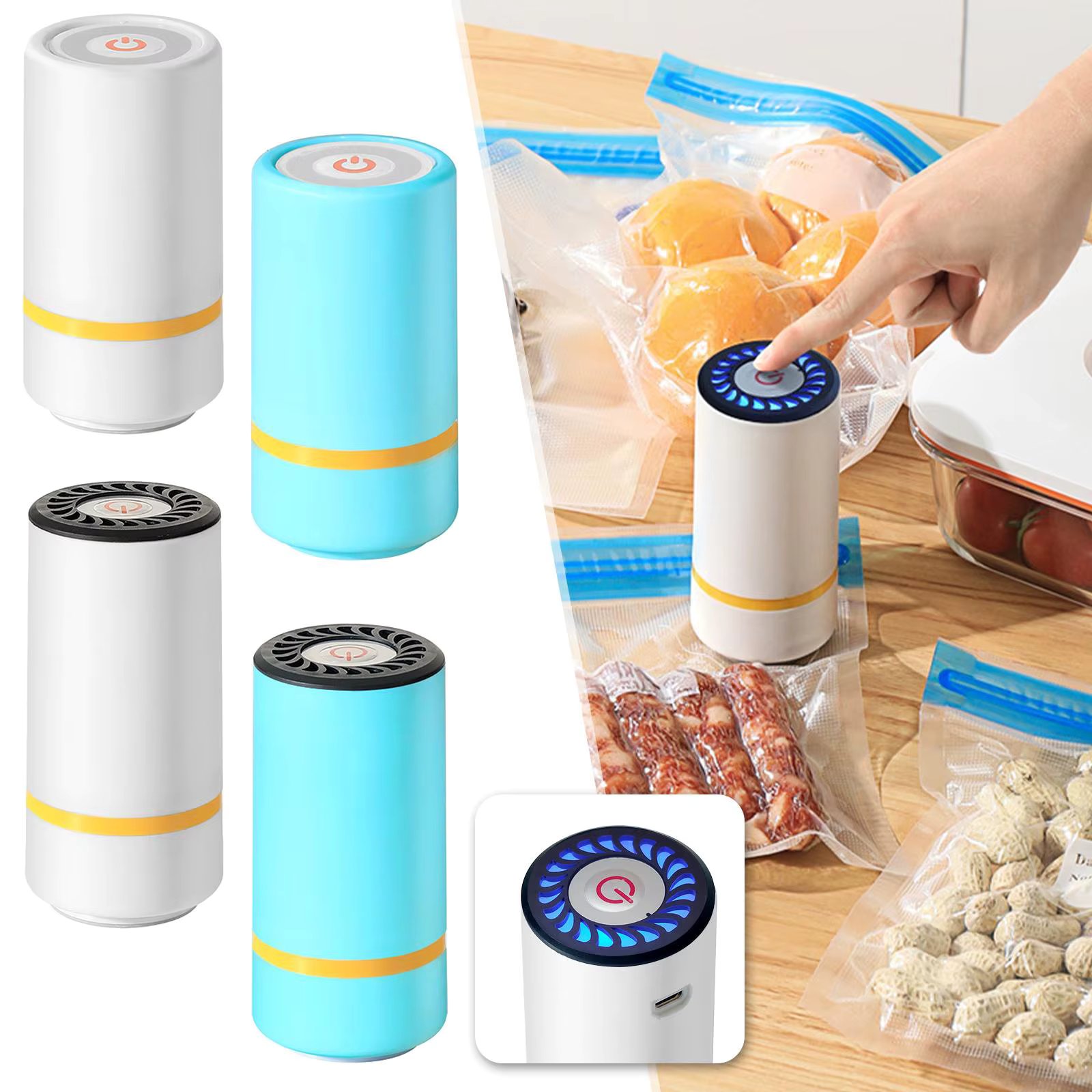 Universal Mason Jar Sealer Vacuum Kit BAP Free Vacuum Sealing Machine Food Preservation Storage for Wide Mouth Kitchen Gadgets