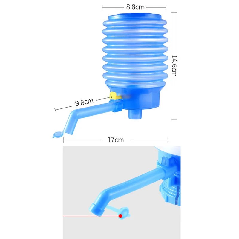 Portable Bottled Drinking Water Hand Press Removable Tube Innovative Vacuum Action Manual Pump Dispenser