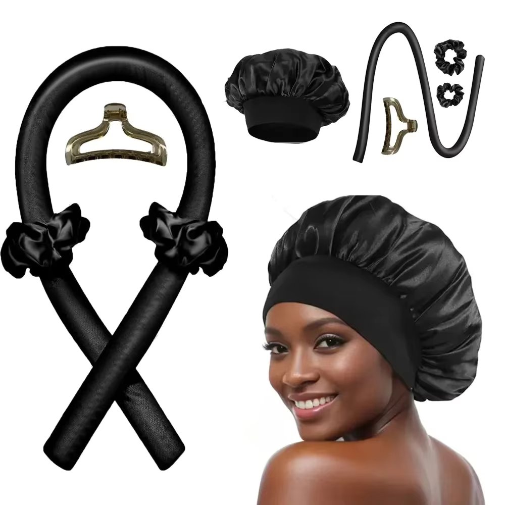 Heatless Curling Rod night cap Lazy Hair Curlers Headband No Heat Ribbon Hair Rollers Sleeping Soft Headband Hair Styling Tools