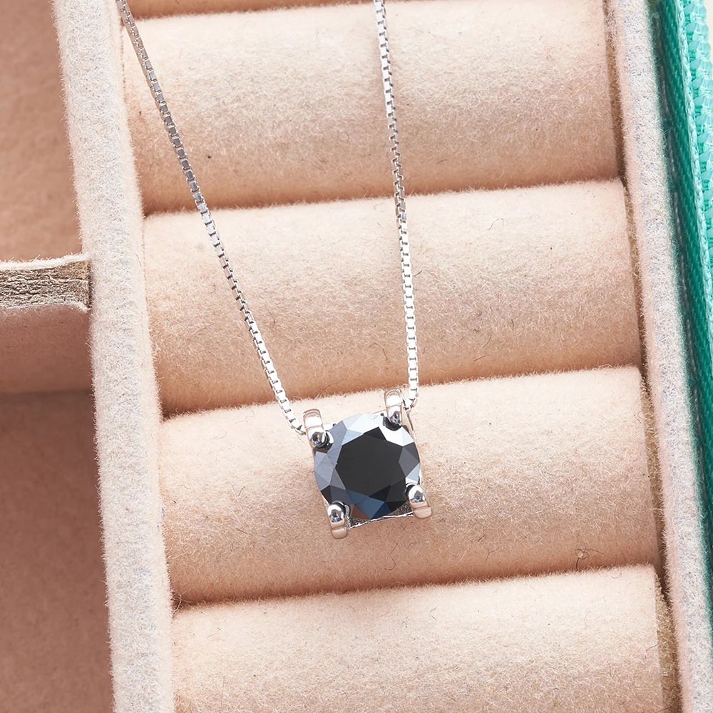 JoiasHome GRA Certified 1Ct Moissanite Pendant Necklace 925 Sterling Silver Charm Party Wedding For Women Fine Silver Jewelry