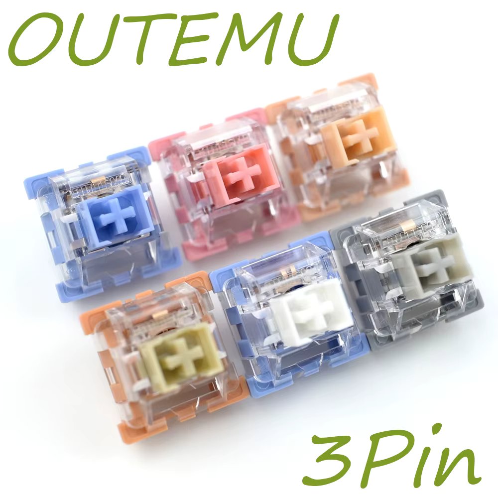 Outemu Switches Lubed Mechanical Keyboard Switch 3Pin Silent Tom Clicky Linear Tactile Milk Jerry Custom Gaming RGB MX Switches