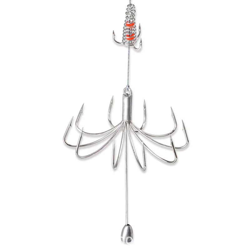 1pc Explosion Fishing Hook Fishing Bait Trap Feeder Cage Sharp Fishing Hook With Stainless Steel Springs Fishing Accessories