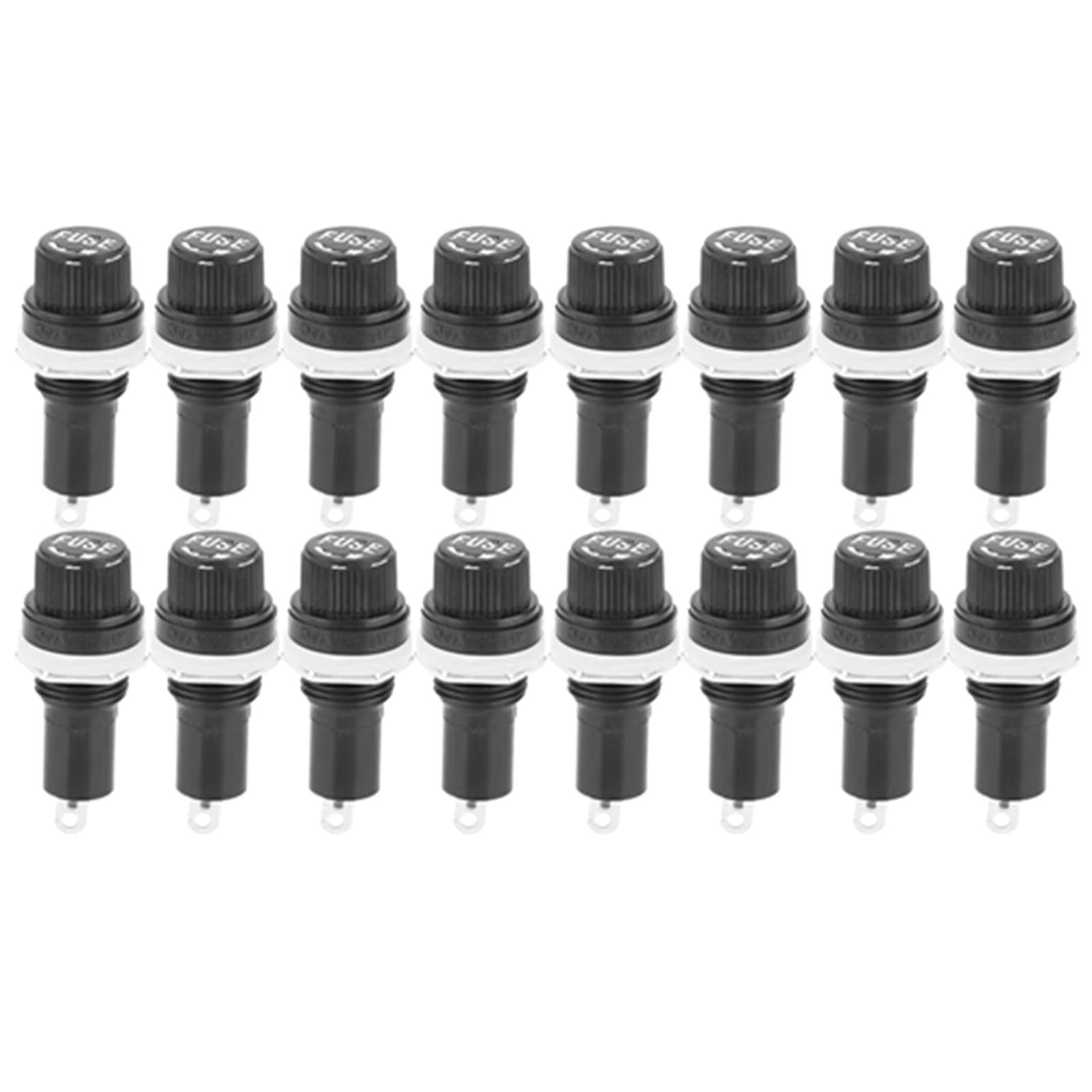 20PCS for glass Tube Fuse Holder Socket Case 5x20mm - Screw Cap for Secure Connection