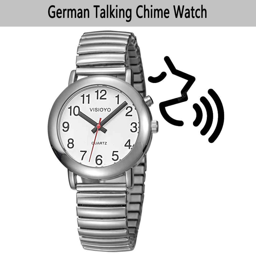 German Talking Watch Clock Watch for German Speaking Blind Elderly Visually Impaired People