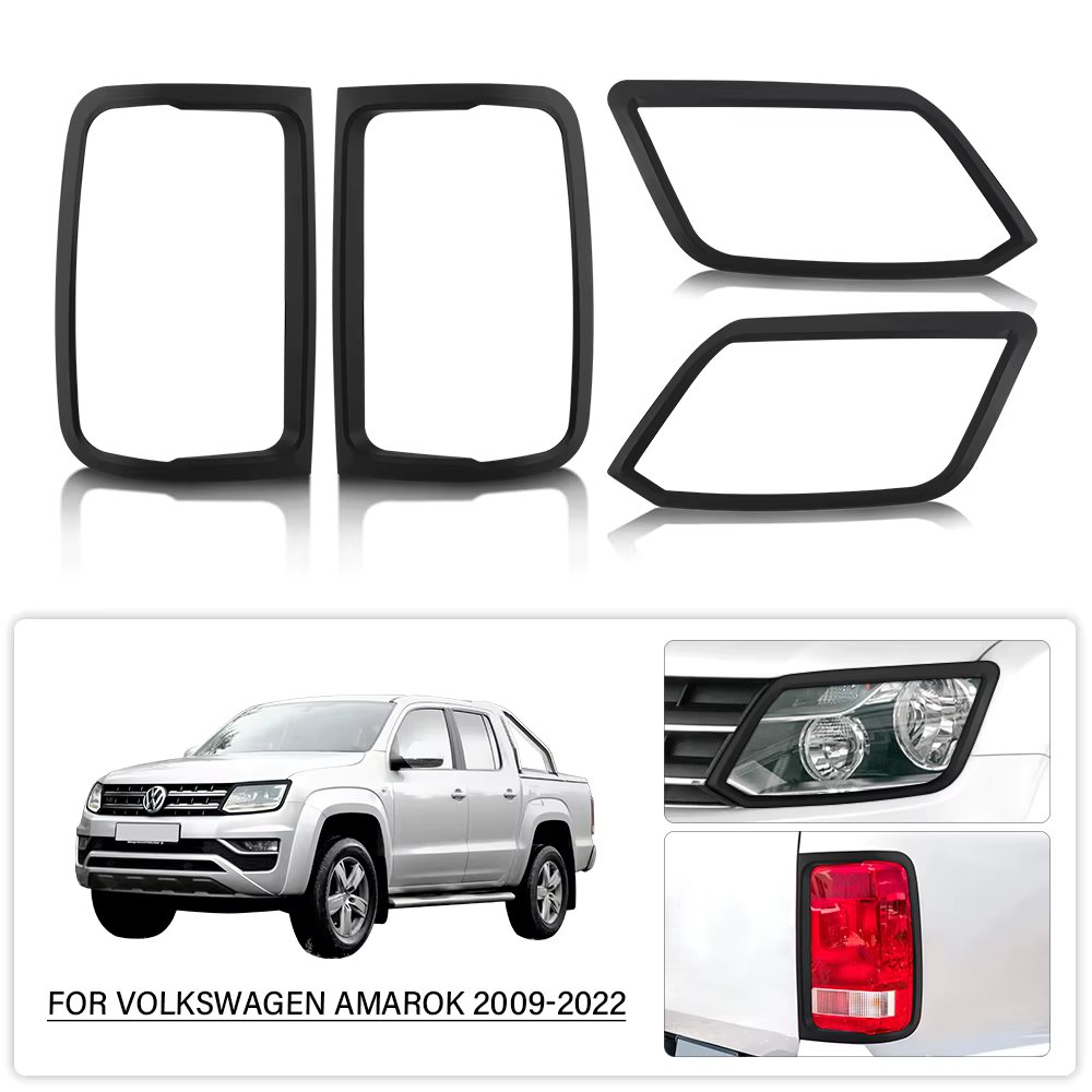 Lights Cover Set for Volkswagen Amarok 2009-2022 VW Amarok Headlight Cover Tail Lights Cover Surrounds Trim 4X4 Car Stying