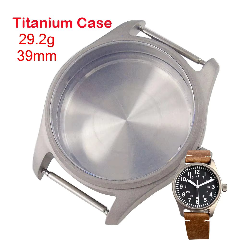 Waterproof 39MM Titanium Pilot Watch Case for NH34 NH35 NH36 NH38 NH70 NH72 ETA2824 PT5000 ST2130 Watch Mod Sapphire 20Bar Dive