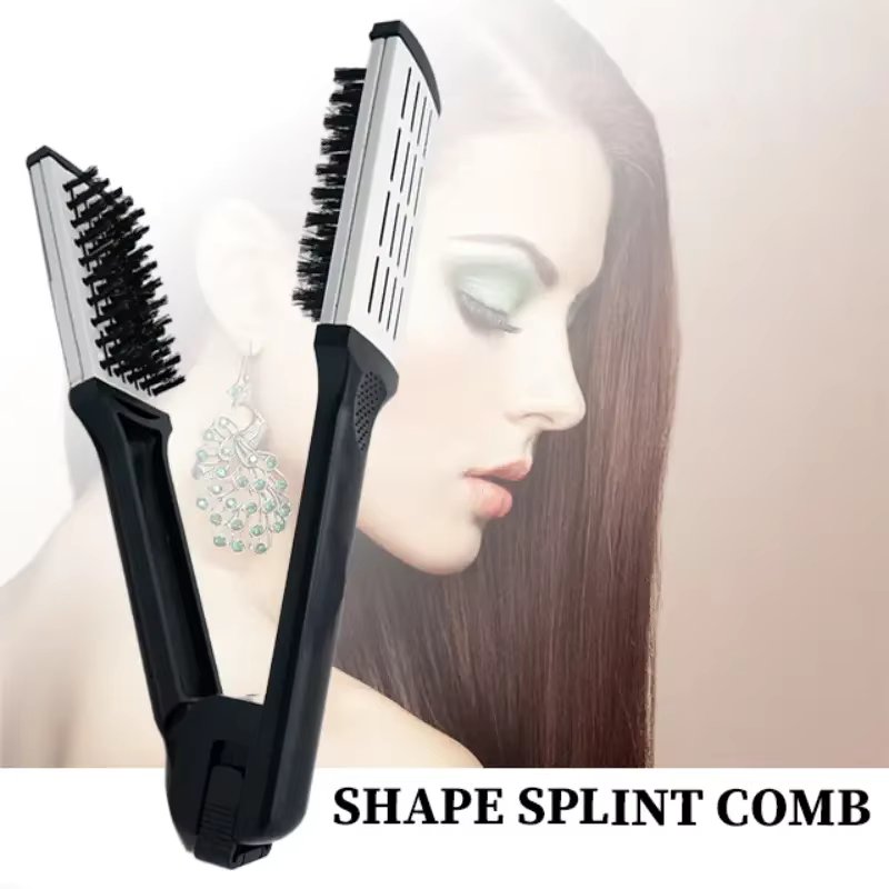 Splint Comb V Shape Hair Straightener Comb hair styling tools Flat Brush Nylon Bristles Double Sided Brush For All Hair Types