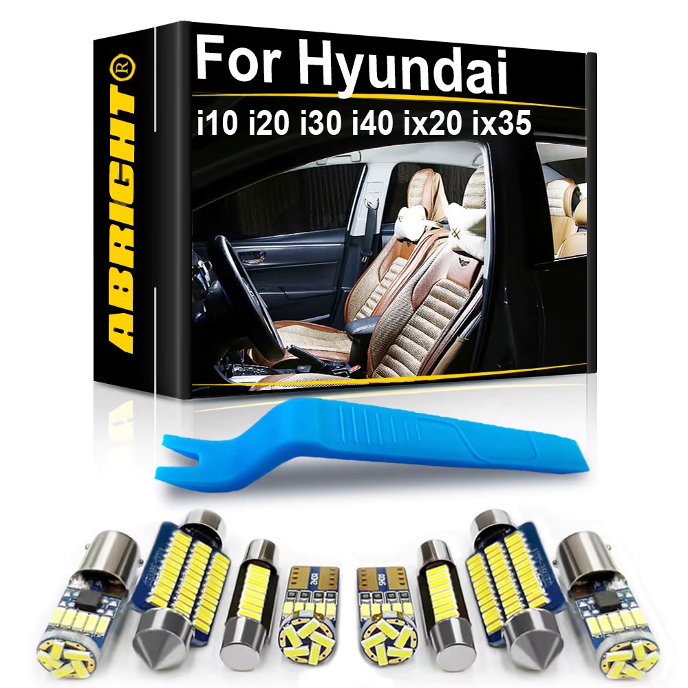Car Interior LED Lights Canbus For Hyundai i10 i20 i30 i40 ix20 ix35 Tucson Santa Fe Santafe Vehicle Indoor Dome Map Lamp Kit