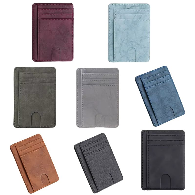 Slim RFID Blocking Leather Wallet Credit  Holder Purse Money  for Men Women 2020 Fashion Bag 11.5x8x0.5cm