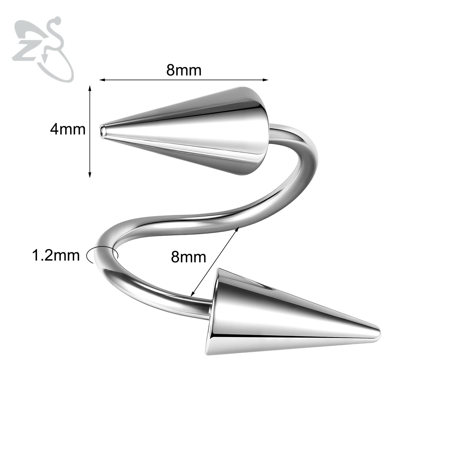 Silver-8X4X8mm