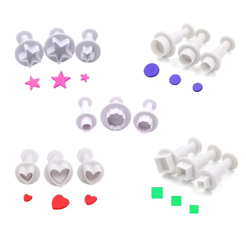 Heart Star Round Square Flower Shape Fondant Cake Decorating Gum Paste Pastry Sugar Craft Cutter Mold Tools