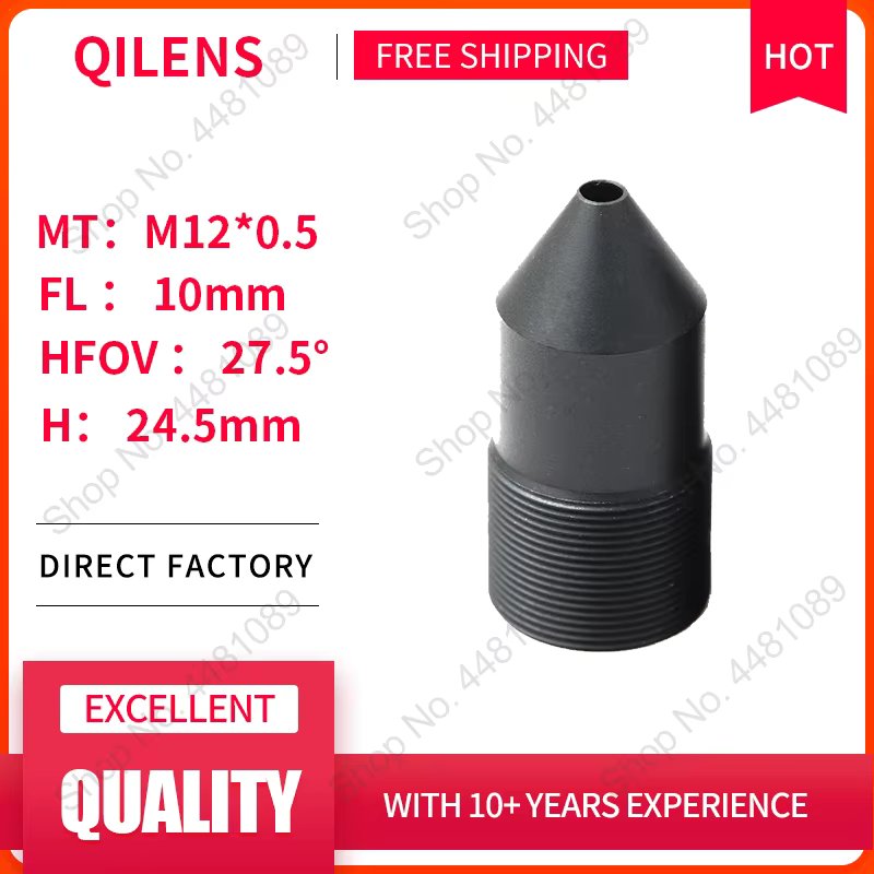QILENS 2Megapixel HD EFL 10mm Height 24.5mm  Board Lens for CCTV Security IP Camera M12*0.5 Mount Wide Angle