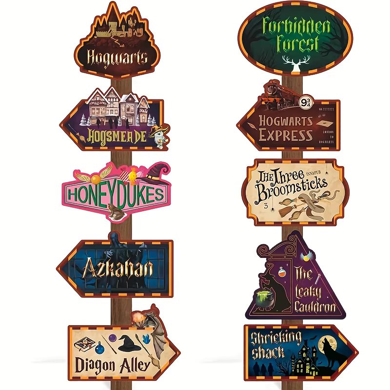 20 Pieces Wizard Party Directional Signs, Wizard Party Signs Harry Party Supplies Welcome Wizard Signs for Birthday Showman Them