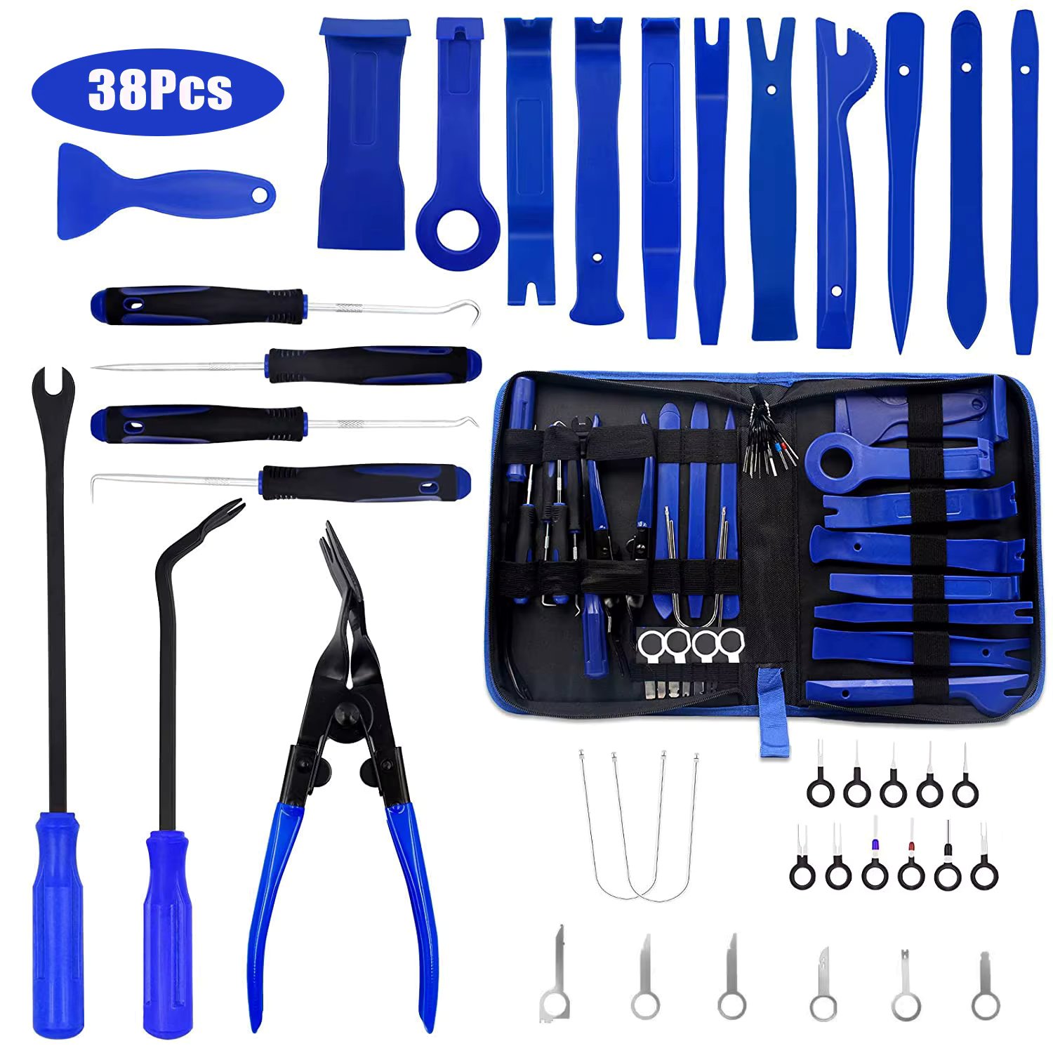38PCS Car Trim Disassembly Tool Interior Door Clip Panel Trim Dashboard Removal Tool Modification Clips for car